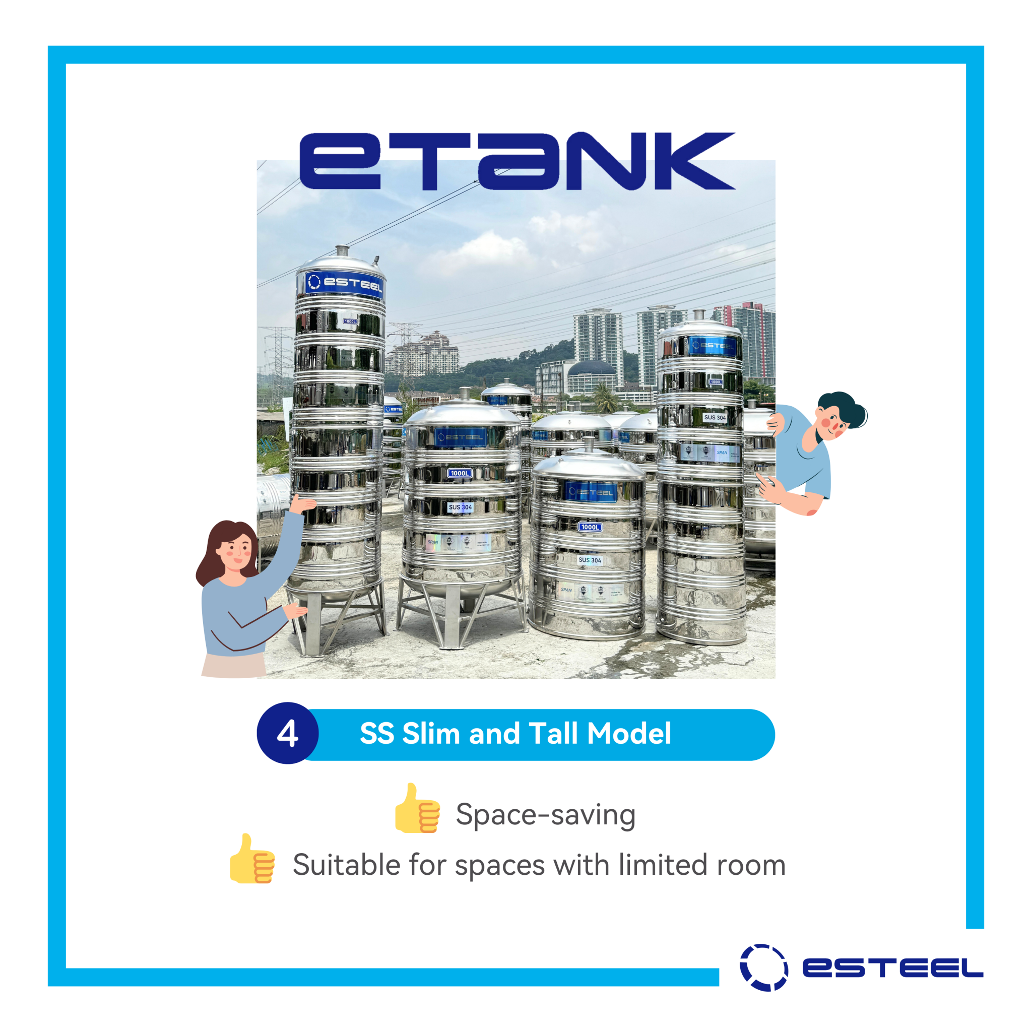 eTank – 1000 Litres / 220 Gallons Vertical Round Bottom with Stand ...